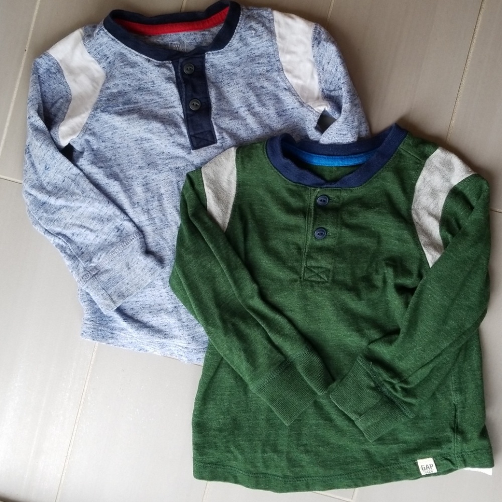 Gap long sleeve henley tees 2T